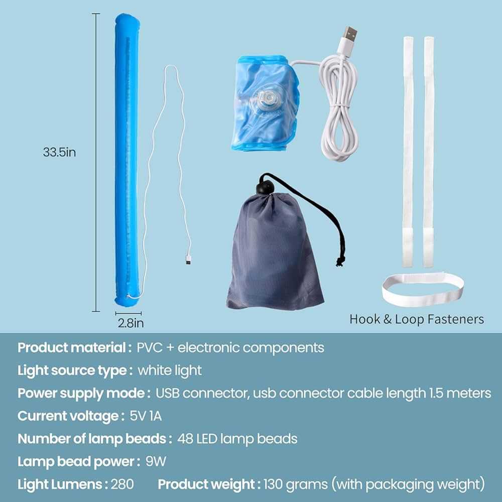 Adium Camping Inflatable Light, New Tent Portable Camping Light, USB Interface Outdoor Camping Light, Foldable Inflatable Camping Light thumbnail 4