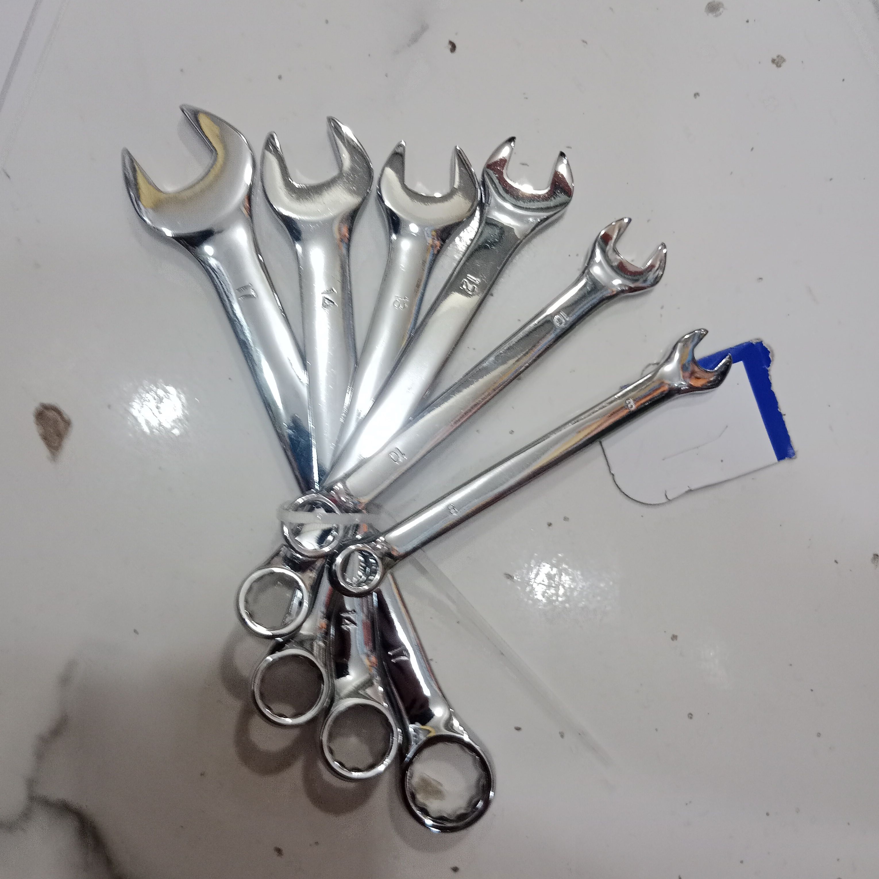 6 Piece Chrome Vanadium Combination Spanner Set (8-17mm) - Tool Set Designed For Fastening And Daily Repair Routine thumbnail 3