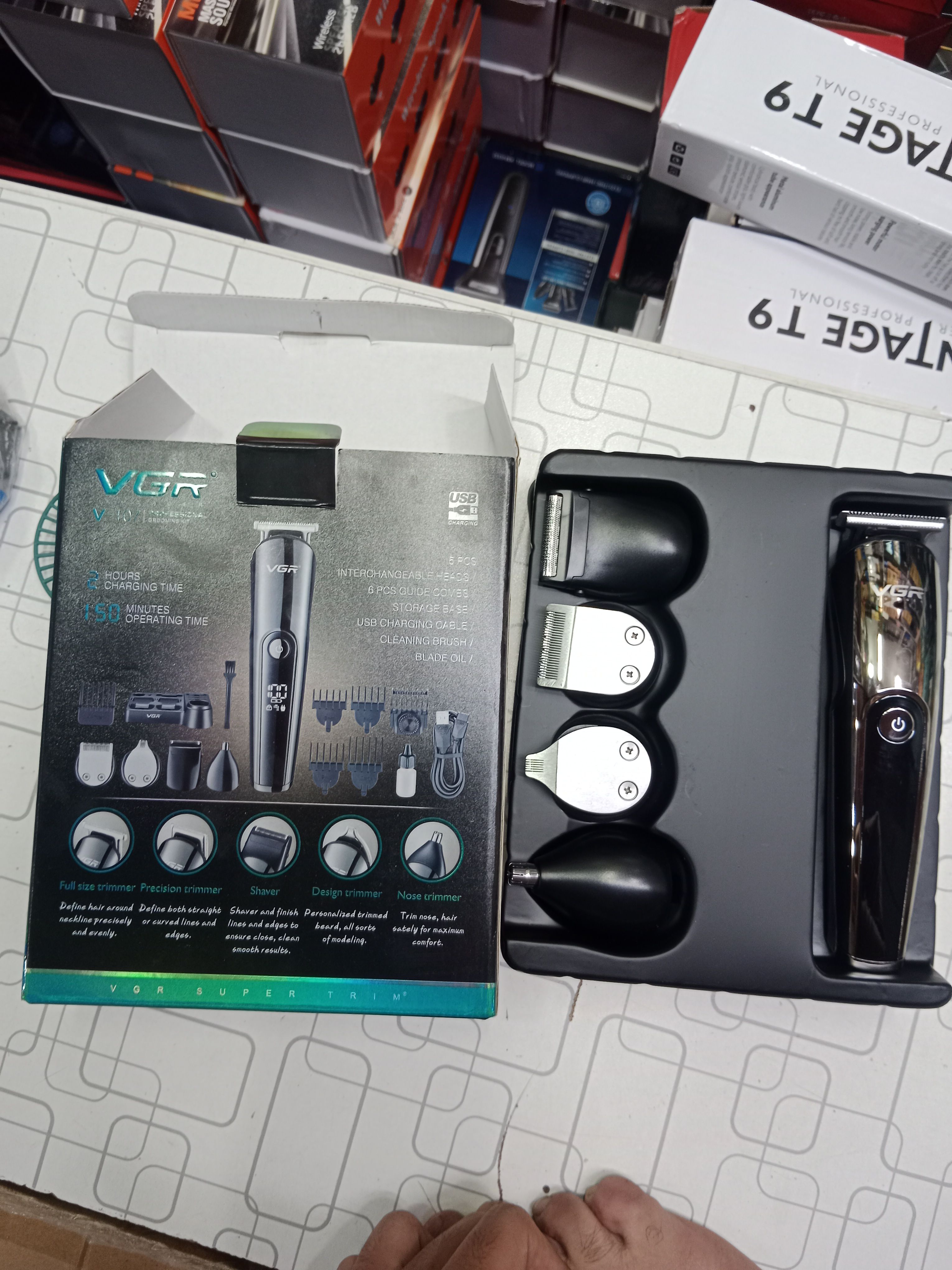 VGR V-107 11-In-1 Professional Grooming Kit With Multiple Attachments For Complete Personal Care 6