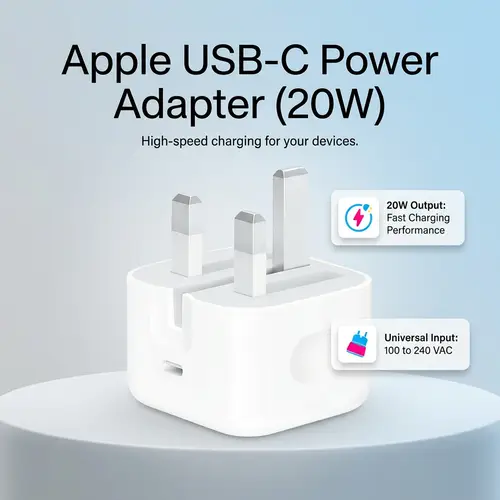 20W C To C PD 3 PIN Power Adapter For iPhone Fast Charger Adapter for iPhone and Compatible USB-C Devices - Buy Online in Pakistan at Zenbu Store