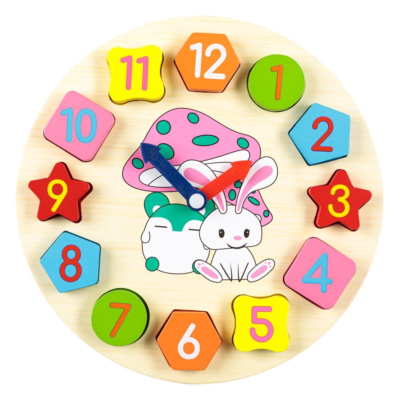 Wooden Learning Clock & Number Shape Sorting Toy thumbnail 2
