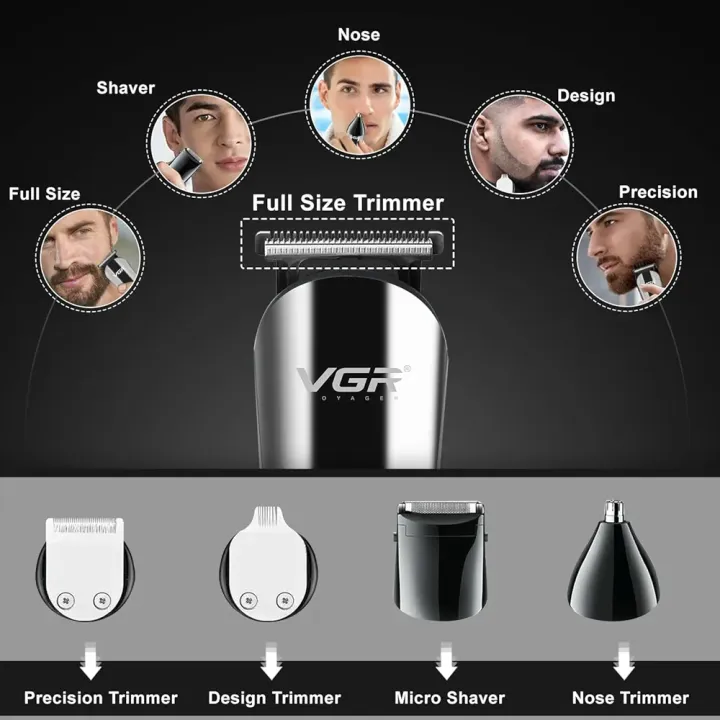 VGR V-107 11-In-1 Professional Grooming Kit With Multiple Attachments For Complete Personal Care thumbnail 3