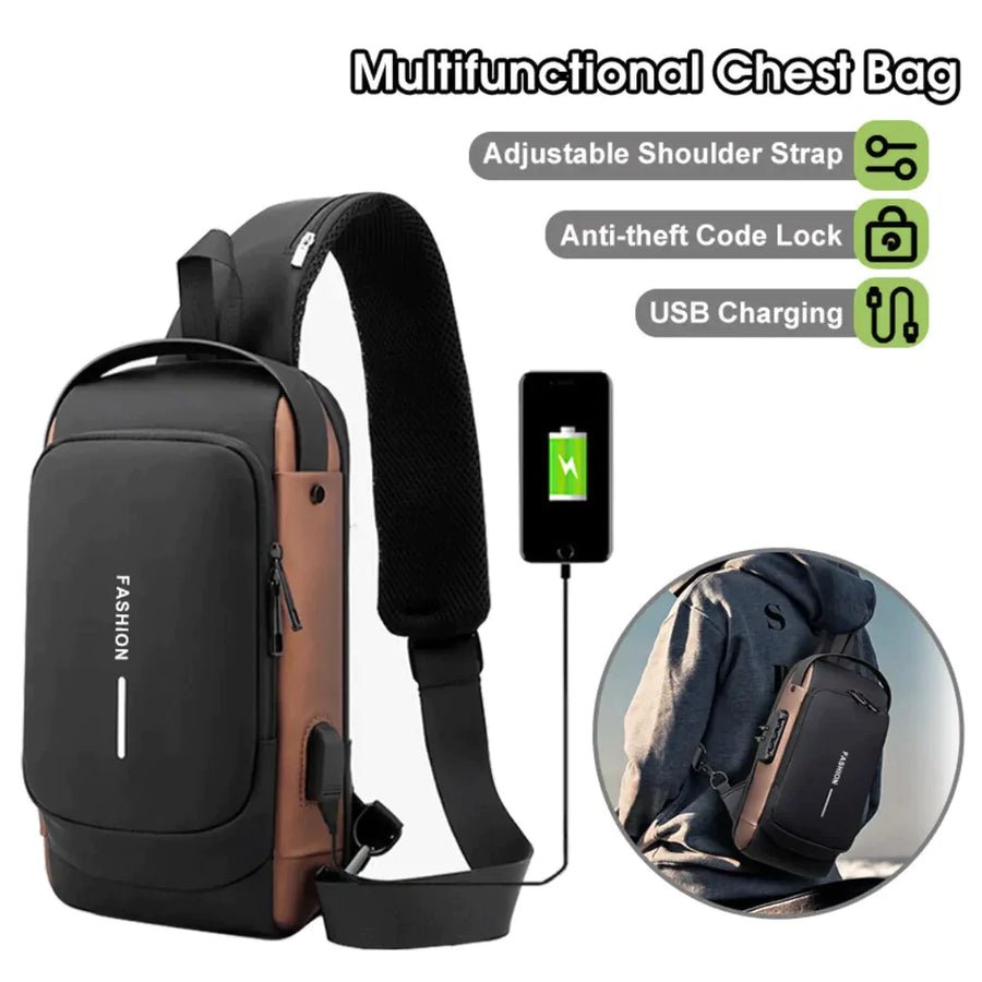 Anti-Theft Cross Body Bag With Password Lock Smooth Zippers And High-Capacity Storage For Secure Travel And Convenient Daily Use (Random Color) thumbnail 3