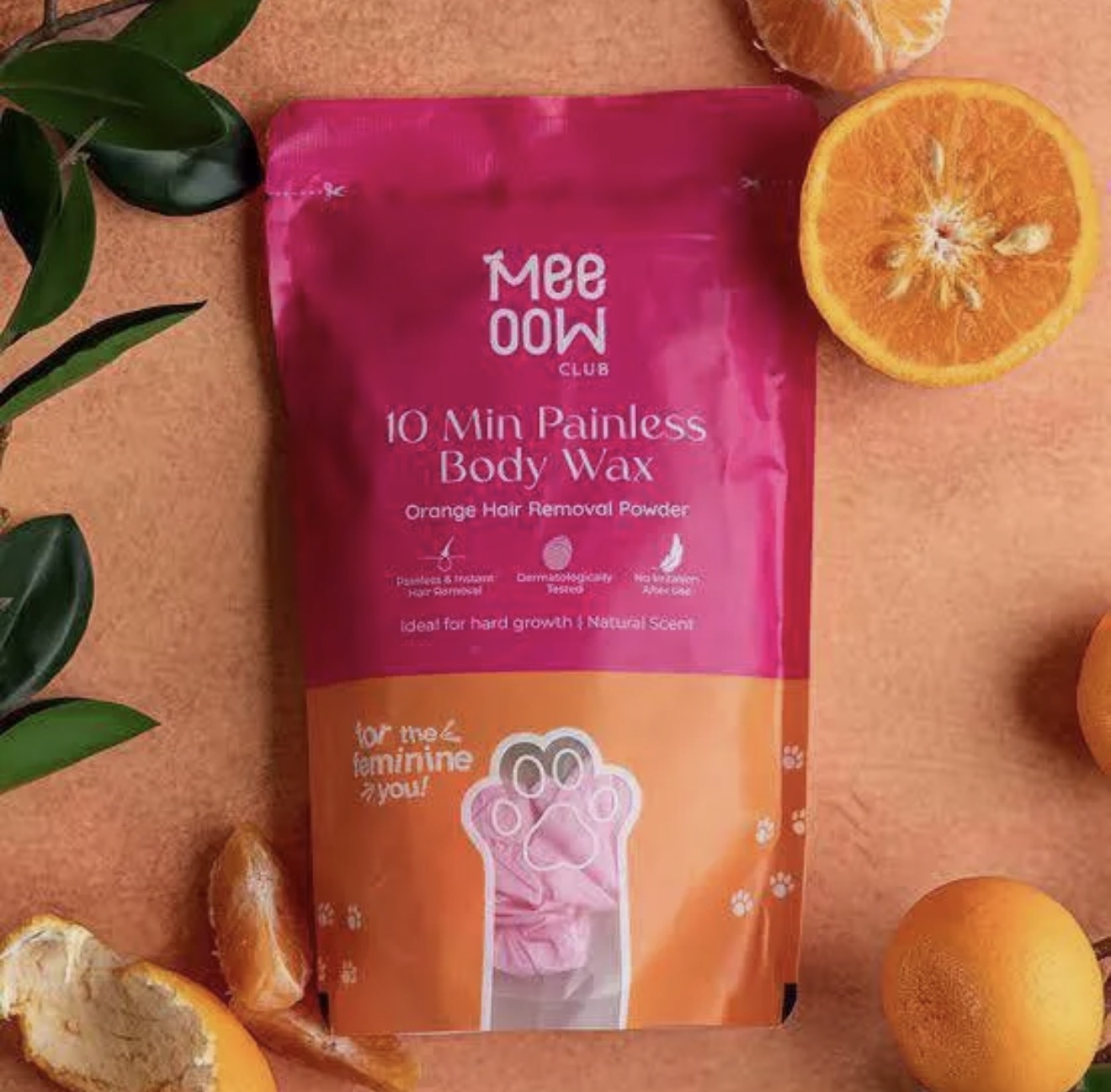 Meeoow Club 10 Min Painless Body Wax Orange Hair Removal Powder 100g Gentle Effective Formula For Smooth Skin And Easy At Home Use thumbnail 4
