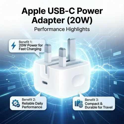 20W C To C PD 3 PIN Power Adapter For iPhone Fast Charger Adapter for iPhone and Compatible USB-C Devices thumbnail 2