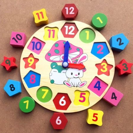 Wooden Learning Clock & Number Shape Sorting Toy thumbnail 3