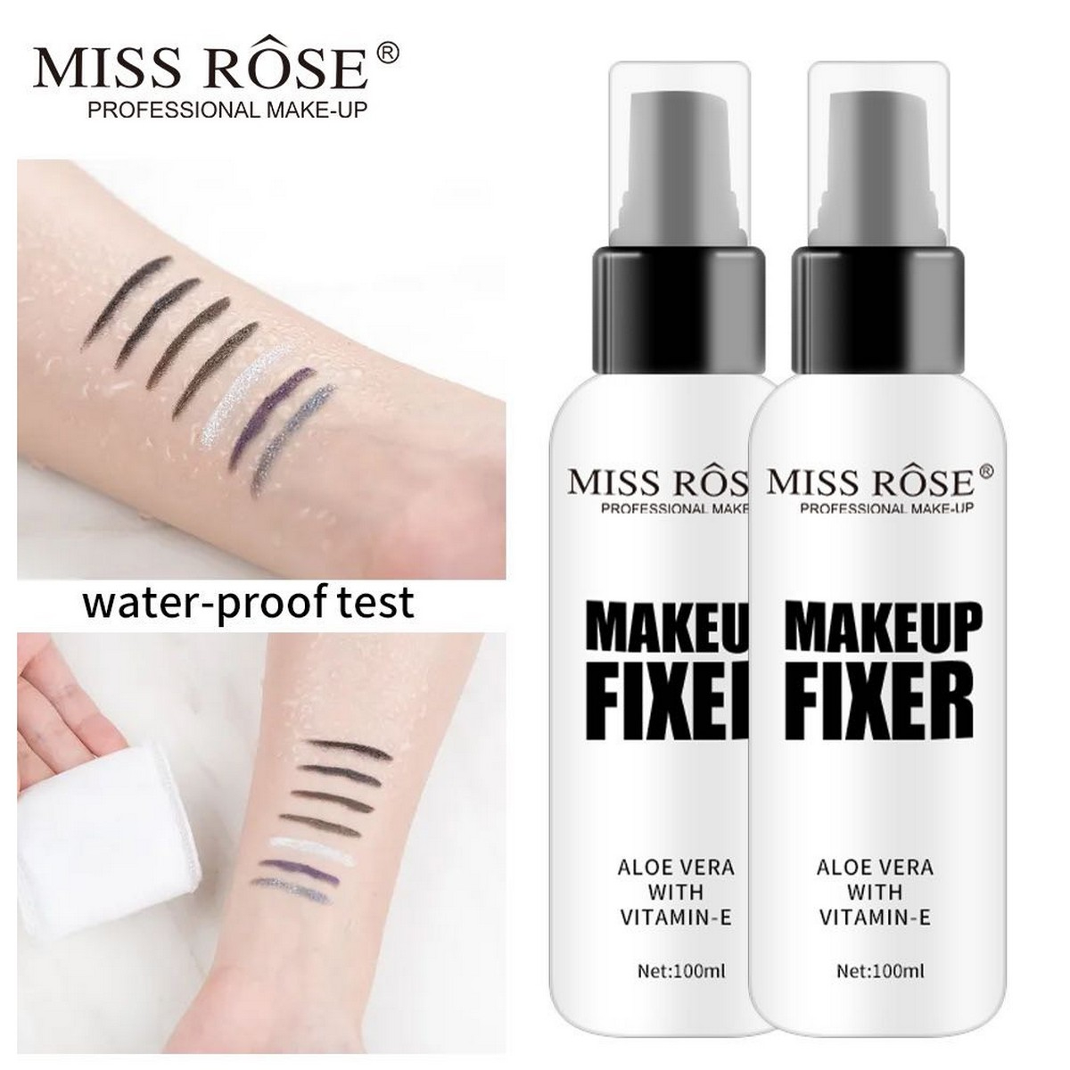 Miss Rose Natural Aloe Vera Vitamin E Makeup Fixing Spray 100ml Hydrating Long Lasting Mist Suitable For All Skin Types thumbnail 5