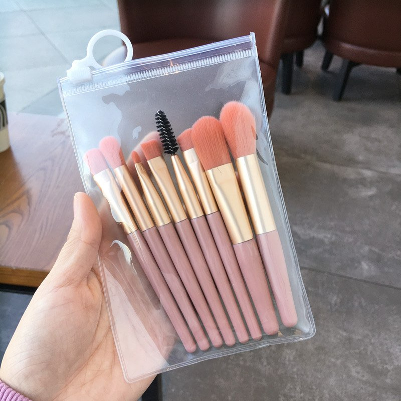 8 Pcs Makeup Brush Set High Quality Synthetic Bristles Durable Handles With Travel Pouch Random Colors thumbnail 2