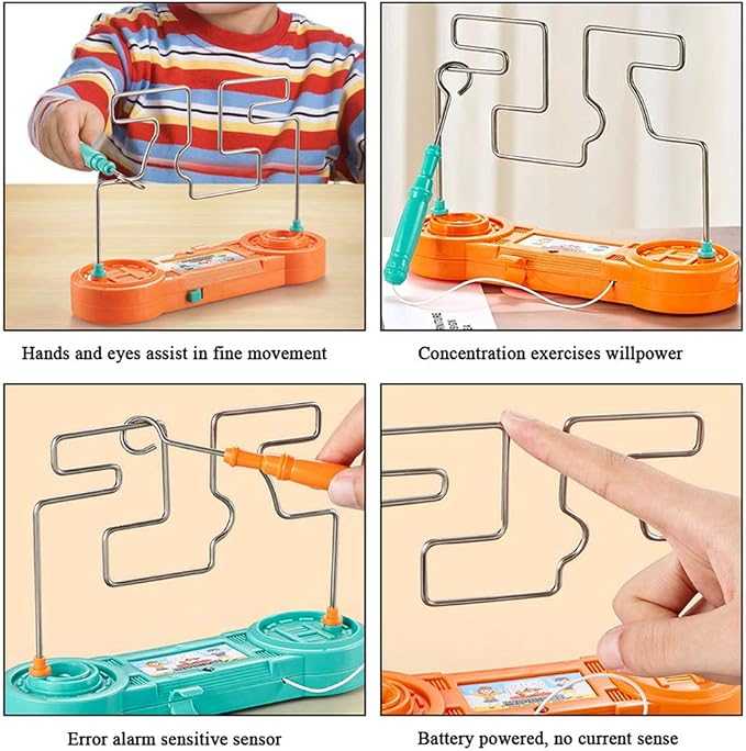 Kids Collison Electric Shock Toy, Education Electric Touch Maze Game Party, Funny Game Science Experiment Toys for Children Gift (Mix Color) thumbnail 3