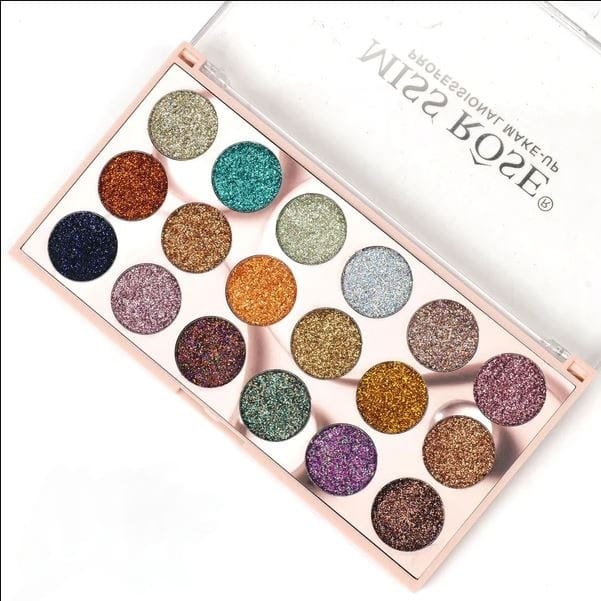 Miss Rose 18 Colors Glitter Waterproof Matte Long Lasting Eyeshadow Palette Durable Stylish Practical Choice For Professional And Daily Makeup