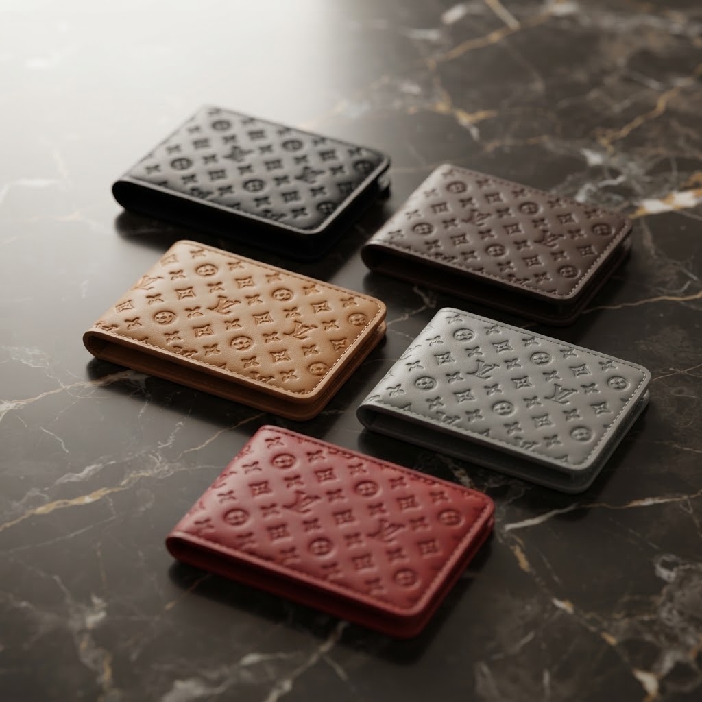 Stylish LV Style Embossed Pattern Men's Wallet With Classic Design And Durable Material Available In Multiple Colors For Daily Use thumbnail 2