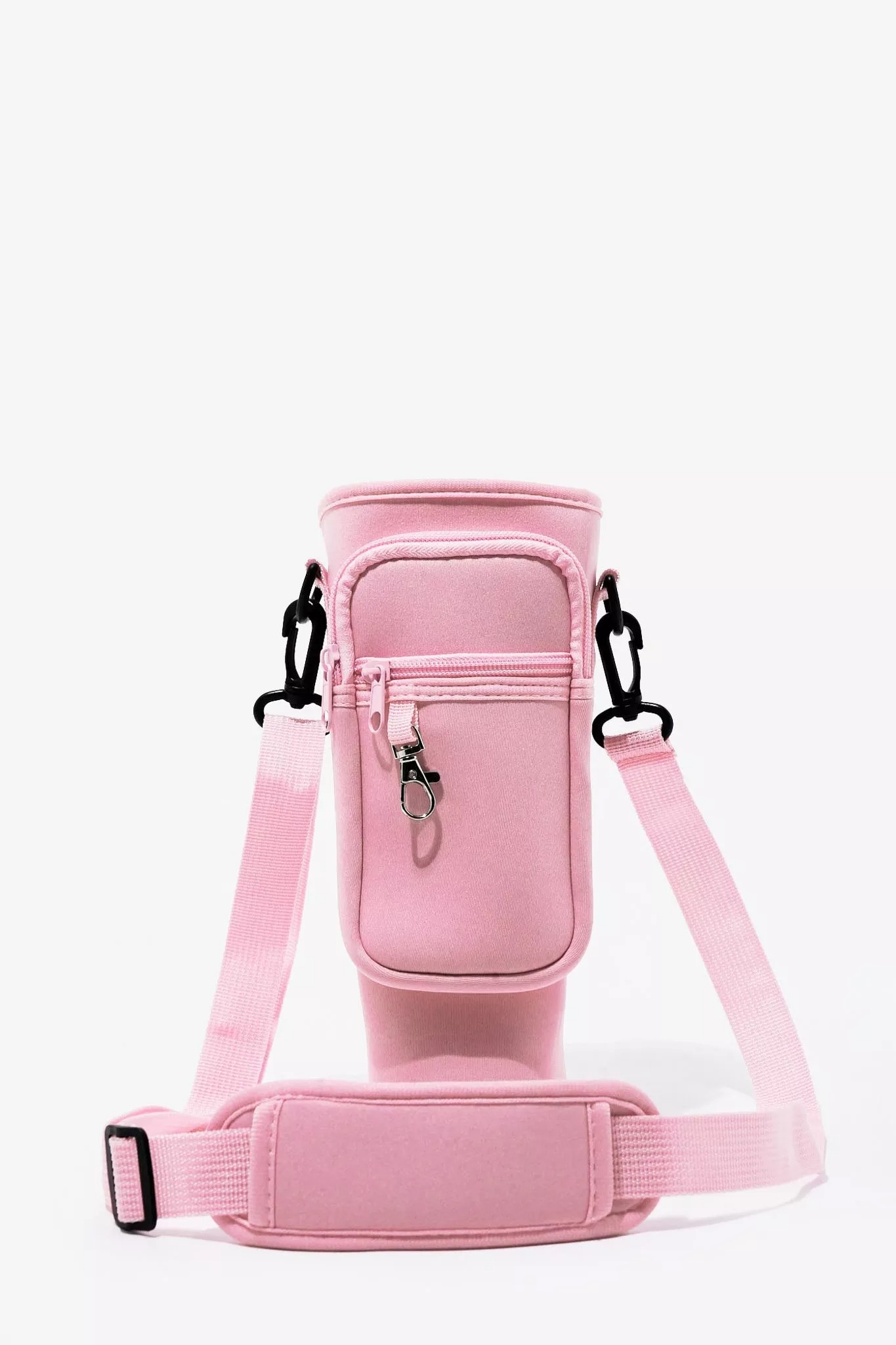 40oz Tumbler Bag with Phone Pocket – Blush Pink Insulated Cup Holder Carrying Bag with Adjustable Strap (Color Pink) thumbnail 2