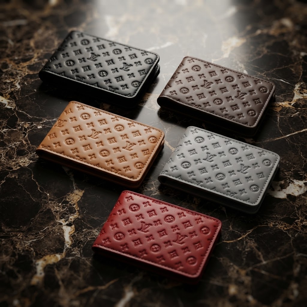 Stylish LV Style Embossed Pattern Men's Wallet With Classic Design And Durable Material Available In Multiple Colors For Daily Use thumbnail 3