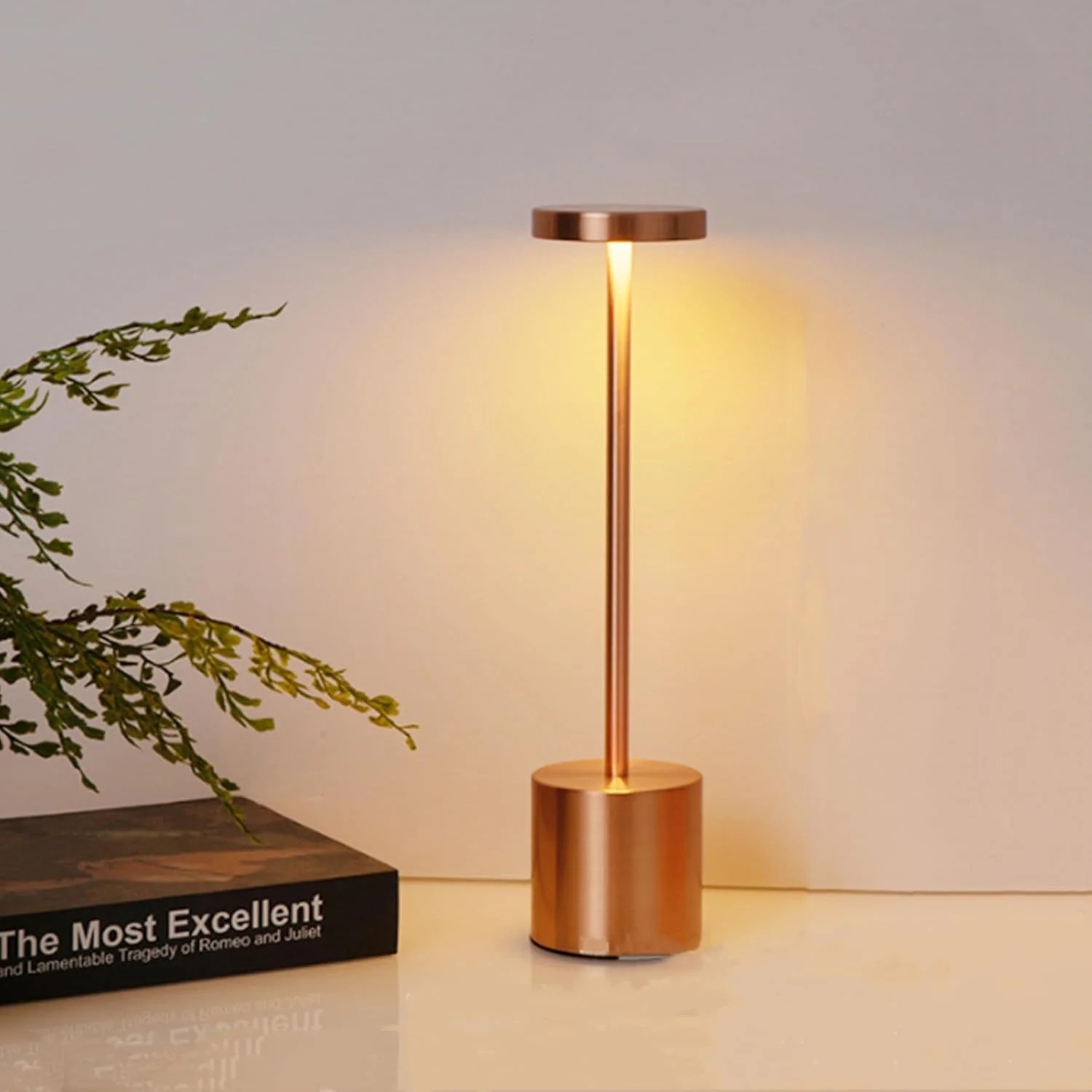 USB Rechargeable LED Night Light Desk Lamp 3 Color Touch Sensor Metal Table Lamp Random Colour Compact Portable Design For Home And Office (Colour Random) thumbnail 2