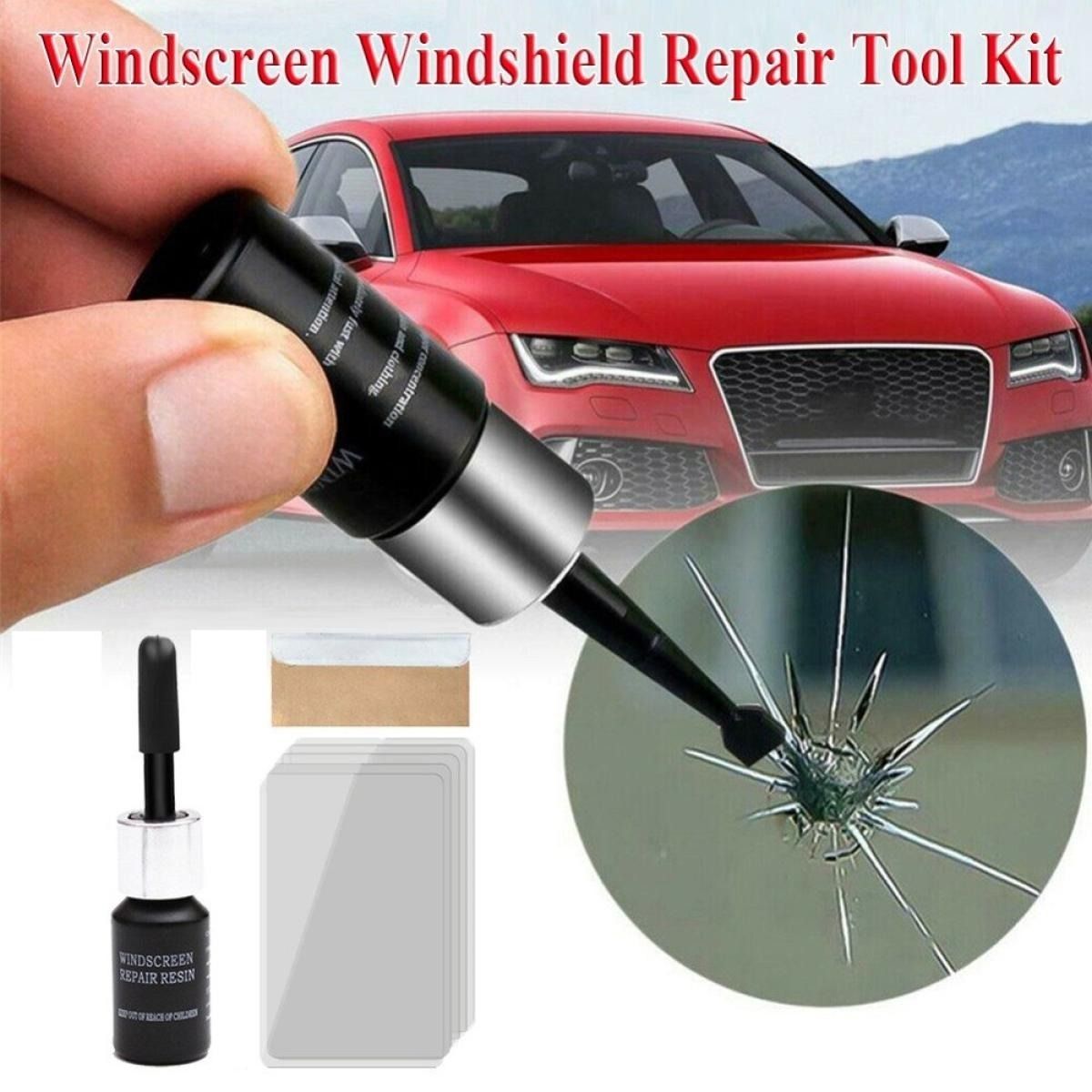 Windshield Crack Repair Toolkit | Car Windshield Glass Repair Kit for Small Chips and Cracks