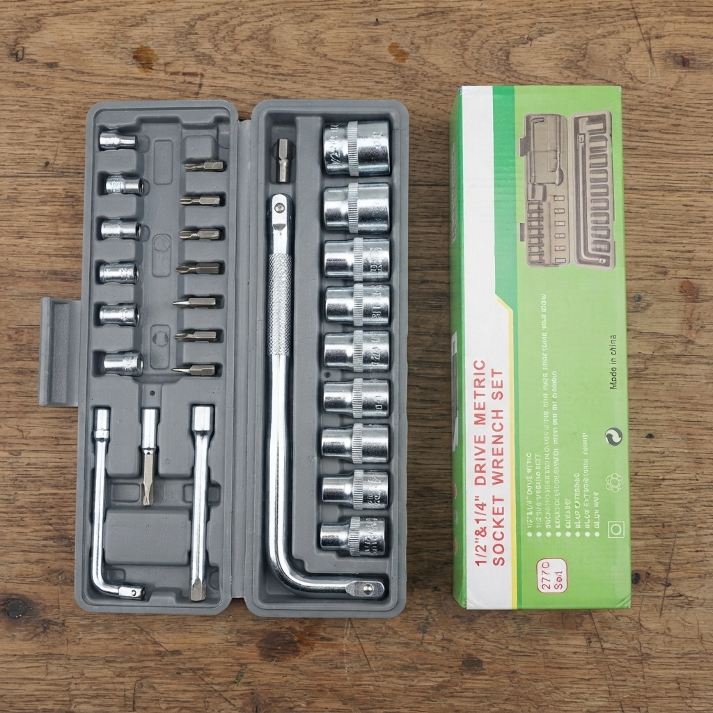 27 Piece Socket Wrench Set - Tool Set Designed For Hardware Maintenance And Daily Repair Routine thumbnail 2