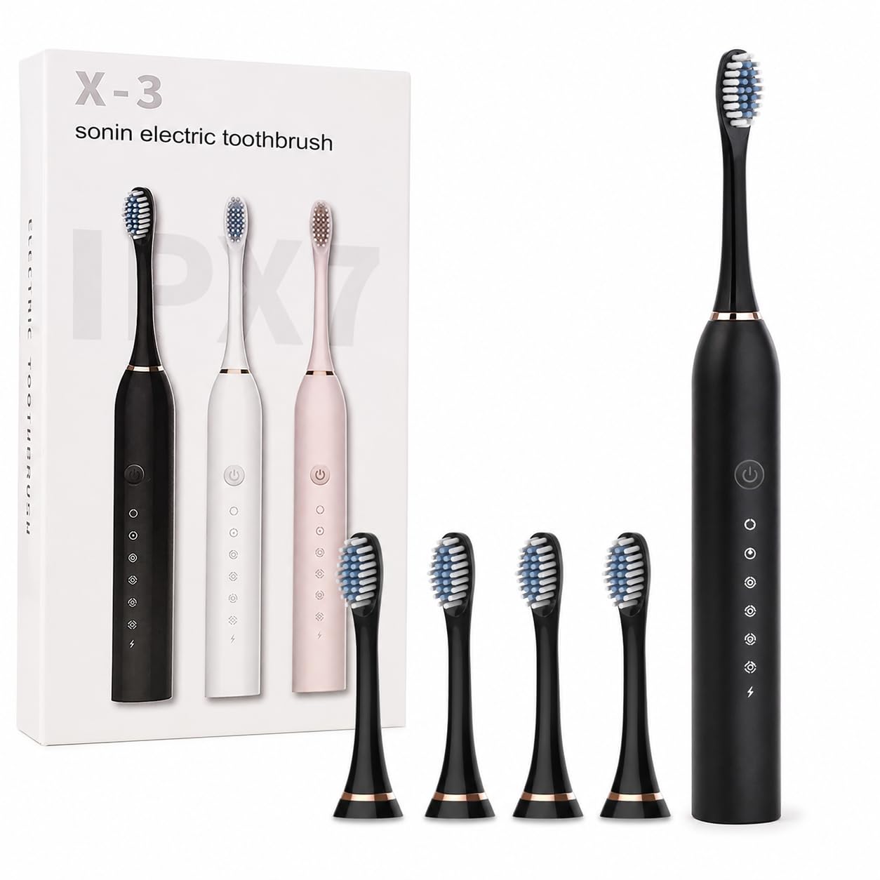 X-3 Sonic Electric Toothbrush with Replacement Heads