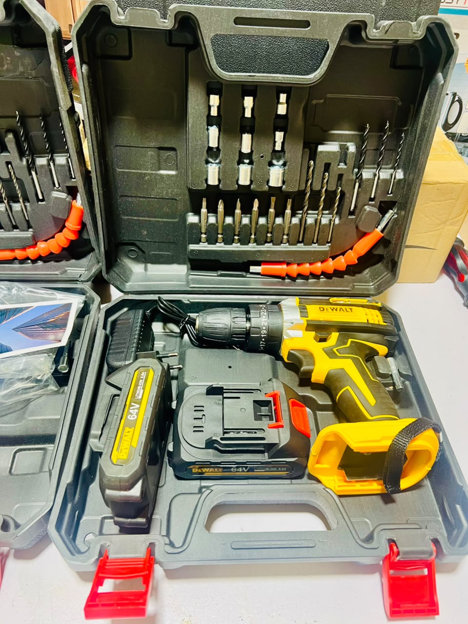 Cordless Drill Machine Kit With 2 Lithium-Ion Batteries Charger and 20-Piece Bit Accessories - Buy Online in Pakistan at Zenbu Store (Image 8)
