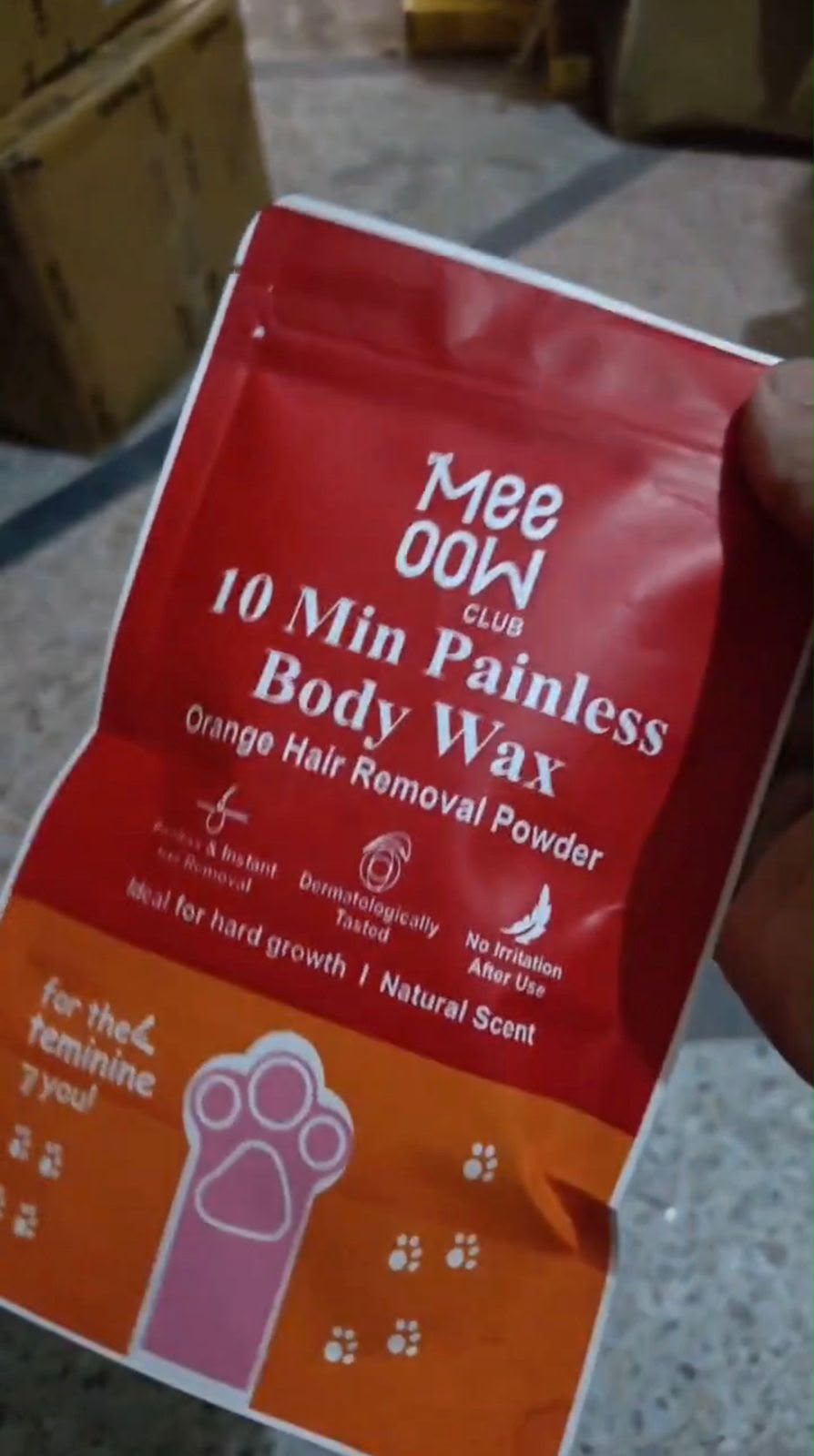 Meeoow Club 10 Min Painless Body Wax Orange Hair Removal Powder 100g Gentle Effective Formula For Smooth Skin And Easy At Home Use thumbnail 5