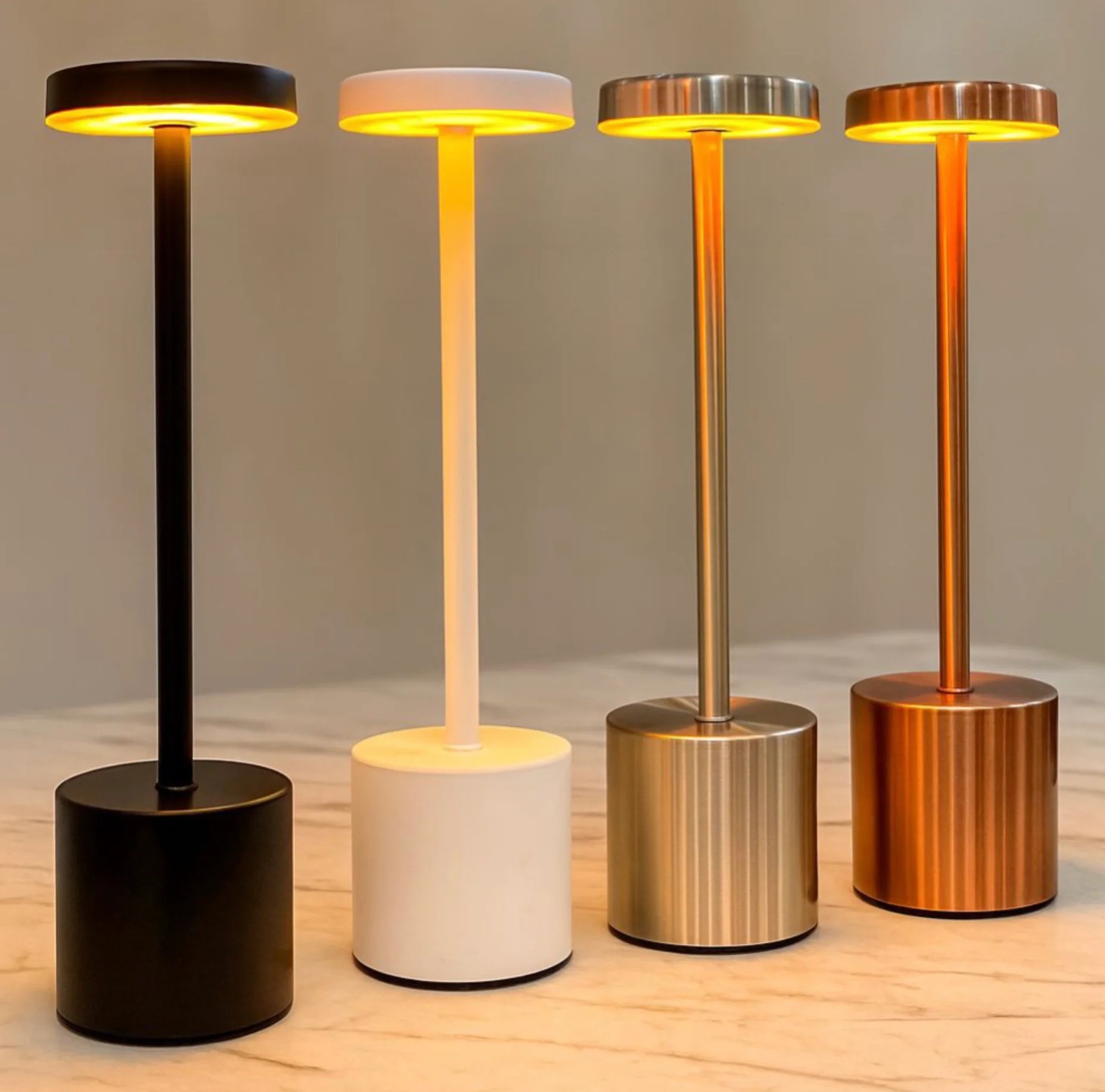 USB Rechargeable LED Night Light Desk Lamp 3 Color Touch Sensor Metal Table Lamp Random Colour Compact Portable Design For Home And Office (Colour Random) thumbnail 3