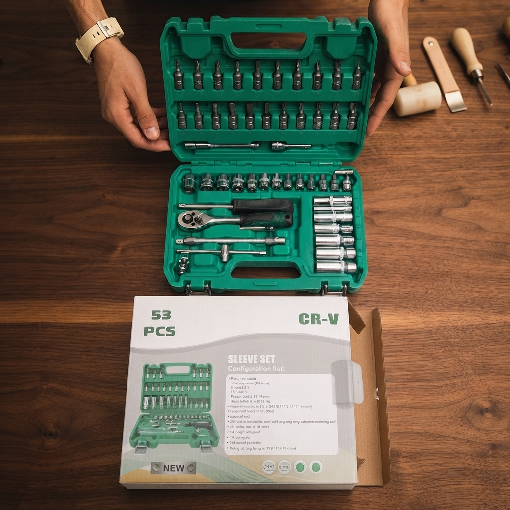 53 Piece Auto Repair Tool Set Professional Kit - Tool Set Designed For Hardware Maintenance And Daily Repair Routine