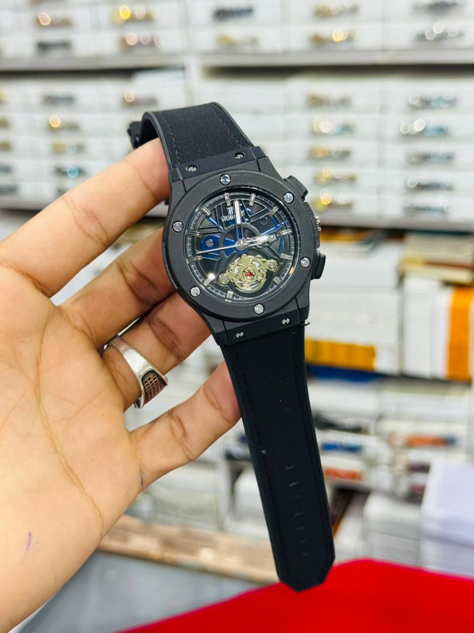 Luxury Automatic Mechanical Watch With Skeleton Dial Premium Quality 3ATM Water-Resistant 44mm Diameter Comfortable Leather Strap For Every Occasion thumbnail 5