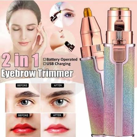 2-in-1 Flawless Eyebrow Trimmer | USB Rechargeable 2in1 Flawless Trimmer With Wire & Cleaning Brush | Eyebrow & Upper Lips Trimmer For Women (Rechargeable) thumbnail 4