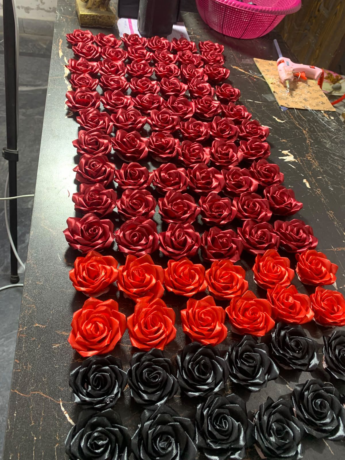 Handmade Ribbon Roses Made From High-Quality 1-Inch Ribbon 2.1-Inch Width For Decoration Gift Wrapping And Craft Projects Pack Of 12 thumbnail 5