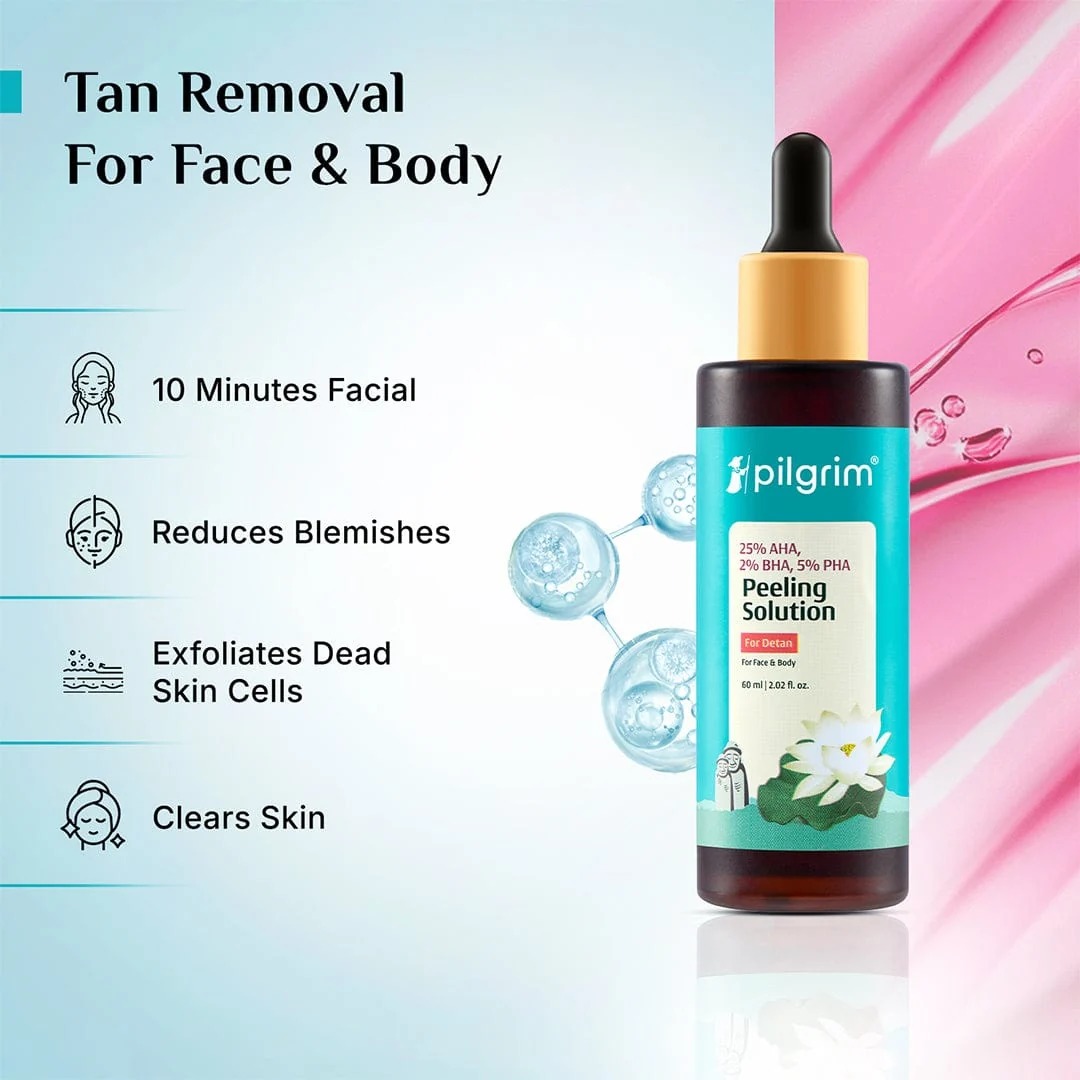 Pilgrim 25 Percent AHA 2 Percent BHA 5 Percent PHA Peeling Solution 30ml Exfoliating Brightening Skin Renewal Formula For Radiant Glow thumbnail 2