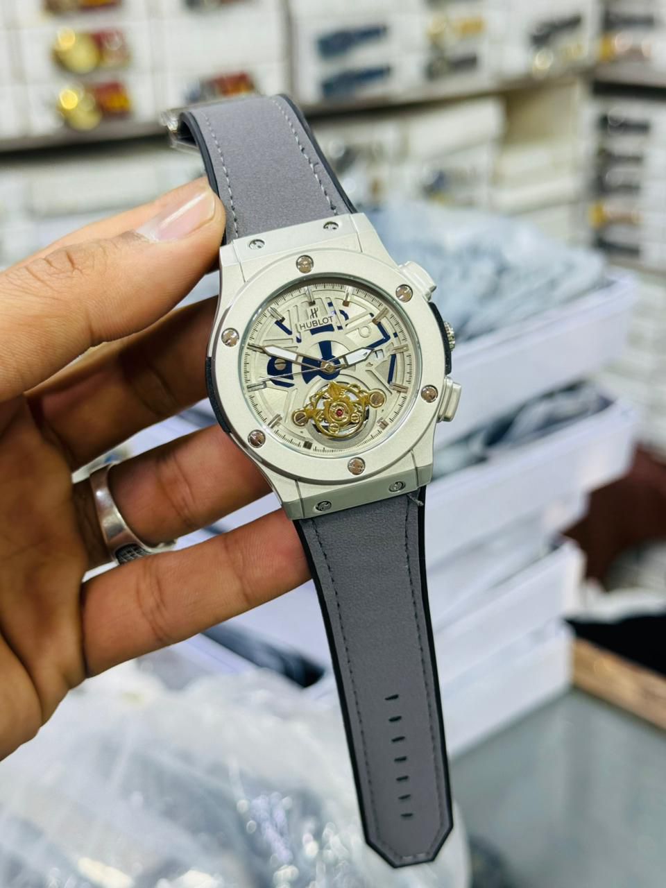 Luxury Automatic Mechanical Watch With Skeleton Dial Premium Quality 3ATM Water-Resistant 44mm Diameter Comfortable Leather Strap For Every Occasion thumbnail 2