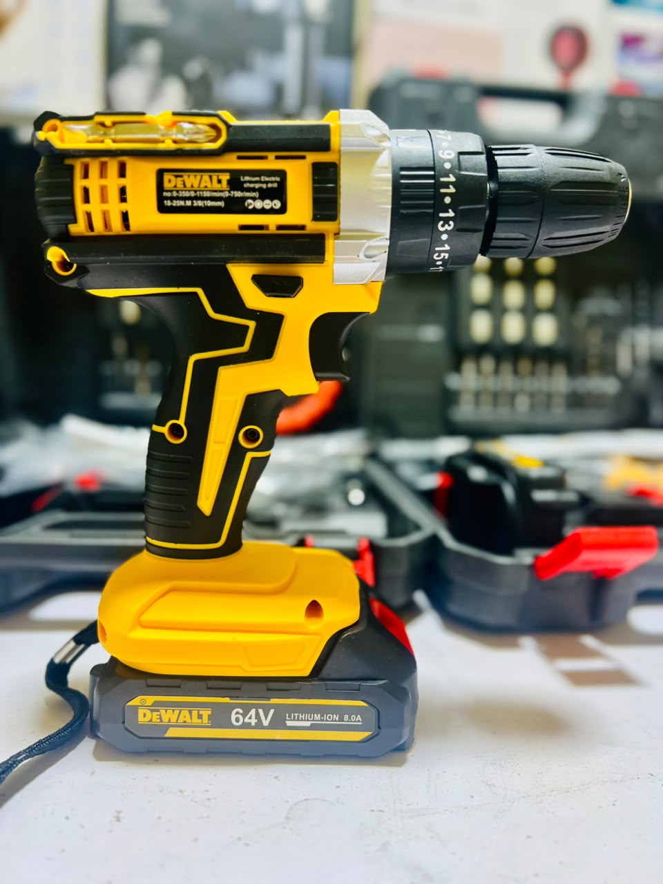 Cordless Drill Machine Kit With 2 Lithium-Ion Batteries Charger and 20-Piece Bit Accessories - Buy Online in Pakistan at Zenbu Store (Image 10)