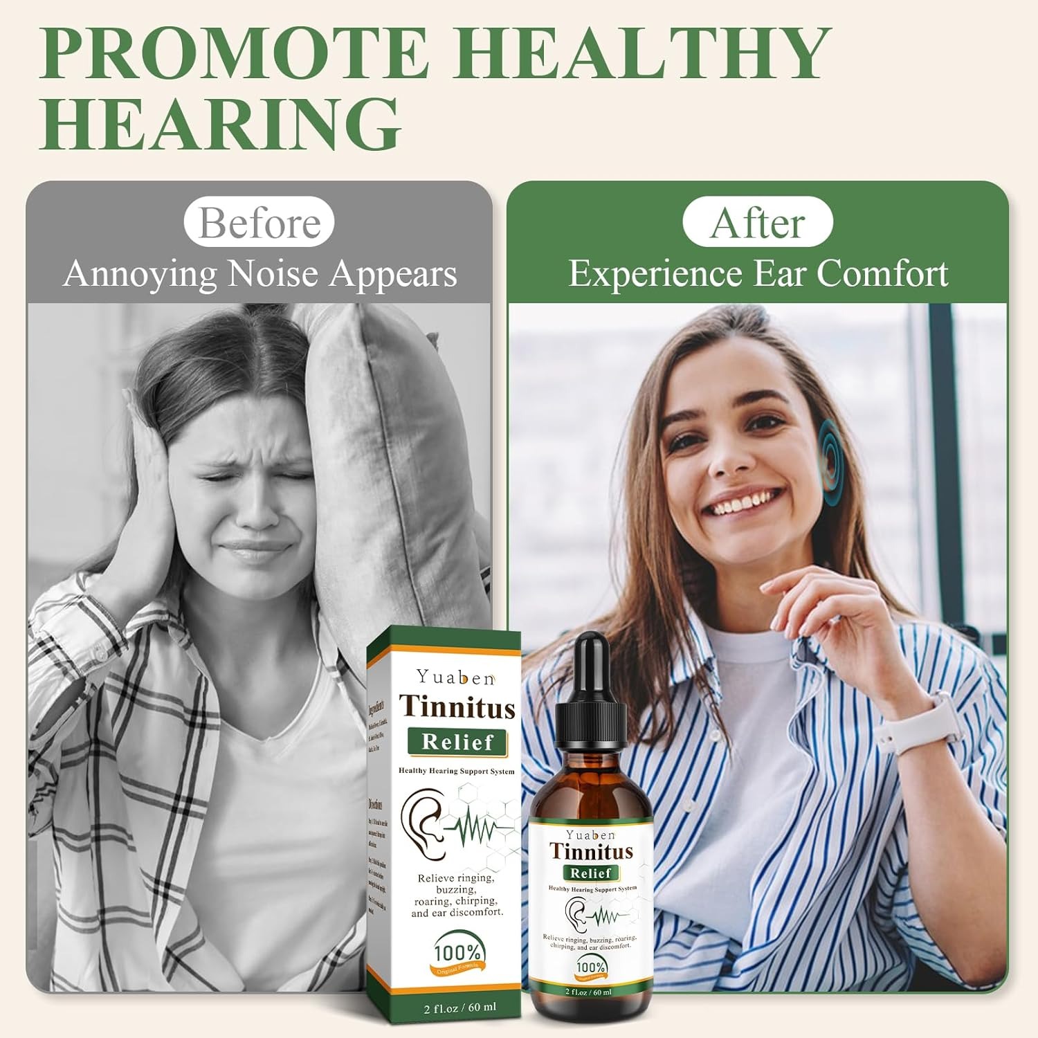 Tinnitus Relief Ear Drops - Ear Care Product Designed For Ear Relief And Daily Care Routine - 60ml thumbnail 3