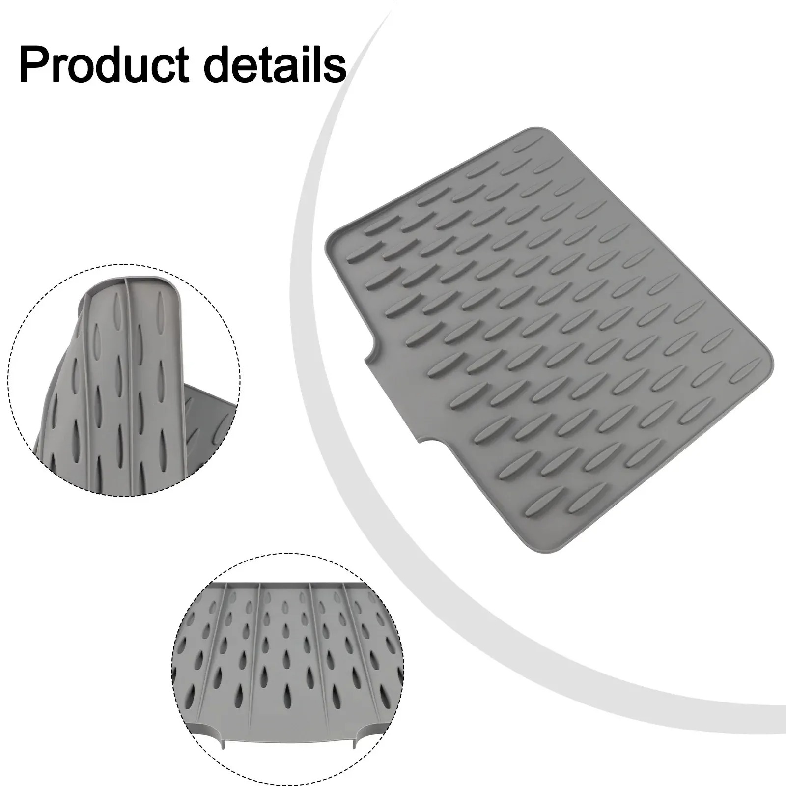 Sink Mat Black Durable Non Slip Design Protects Sink Surface Prevents Scratches And Keeps Kitchen Clean Size 26x32cm