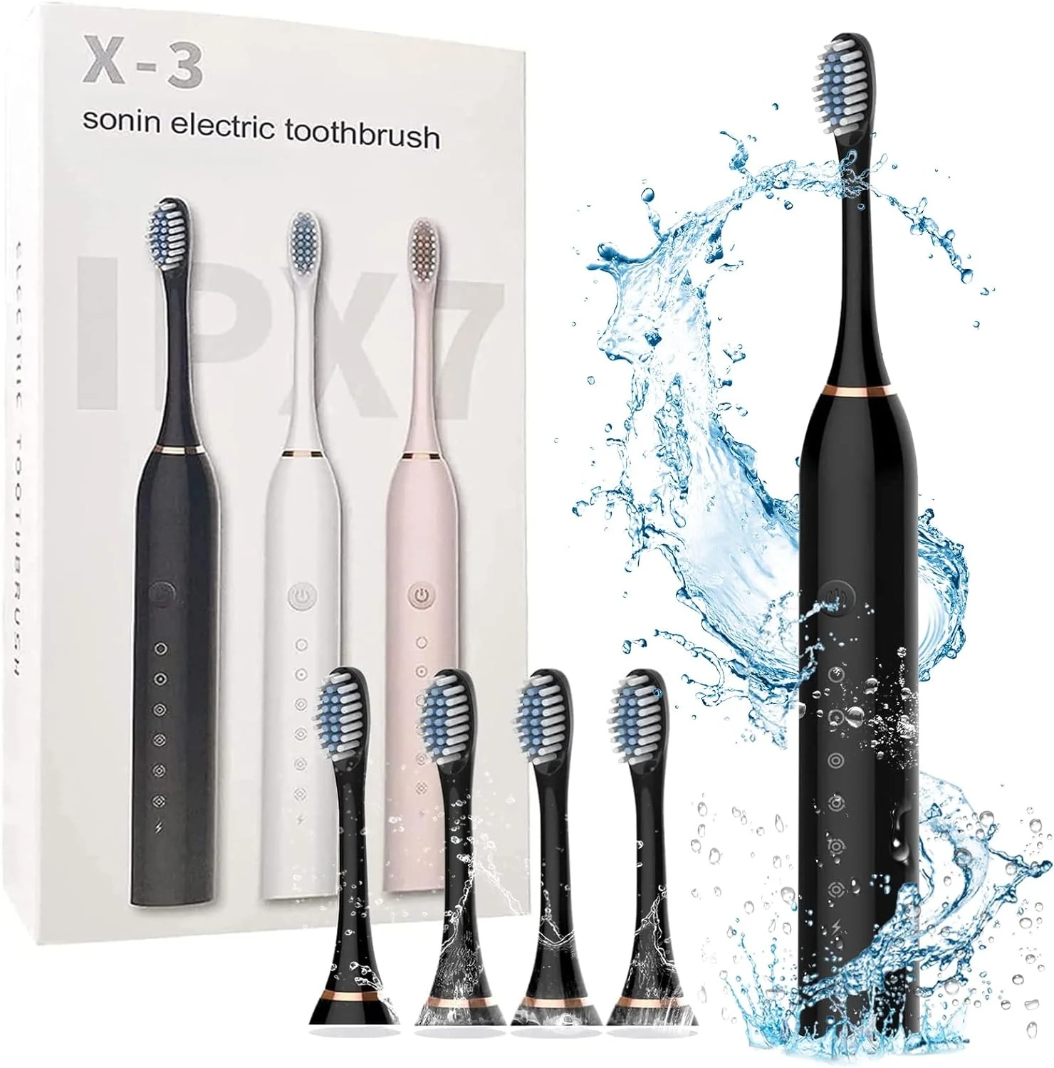 X-3 Sonic Electric Toothbrush with Replacement Heads thumbnail 2