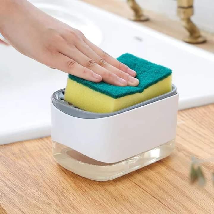 Soap Pump And Sponge Caddy Press Down One Handed Design Non Slip Base Eliminates Sink Clutter Ideal Kitchen Sink Organizer thumbnail 2