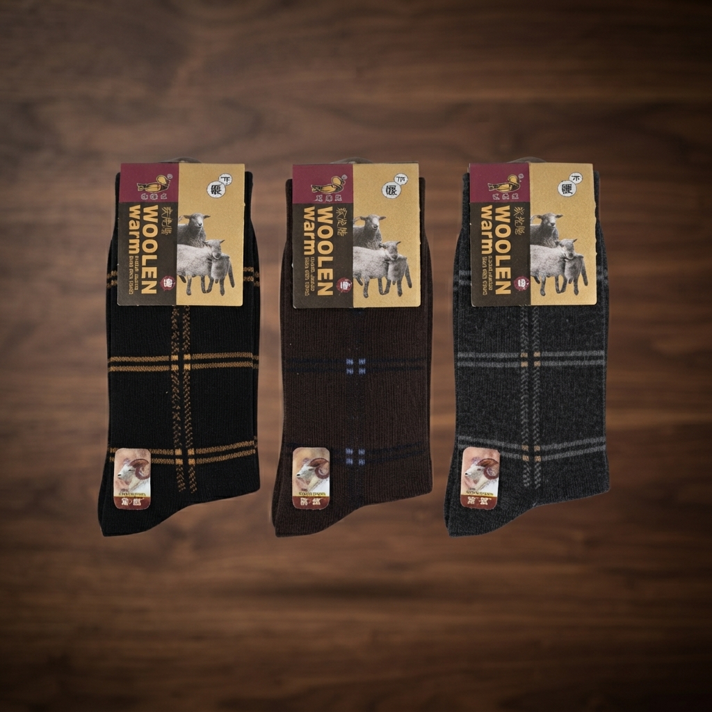 Cotton Woolen Warm Winter Socks - Apparel Product Designed For Winter Wear And Daily Comfort Routine - Pack of 12 Pairs (Multi-color)