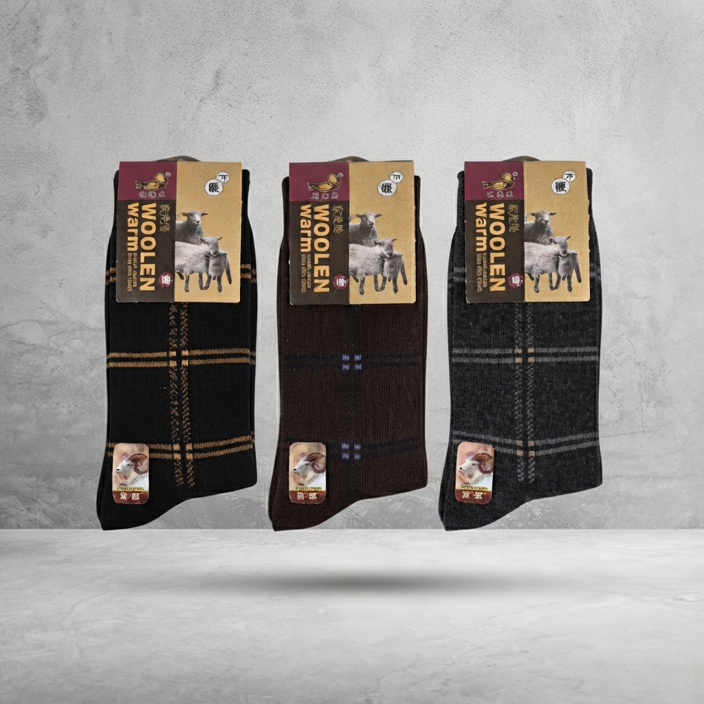 Cotton Woolen Warm Winter Socks - Apparel Product Designed For Winter Wear And Daily Comfort Routine - Pack of 12 Pairs (Multi-color) thumbnail 2