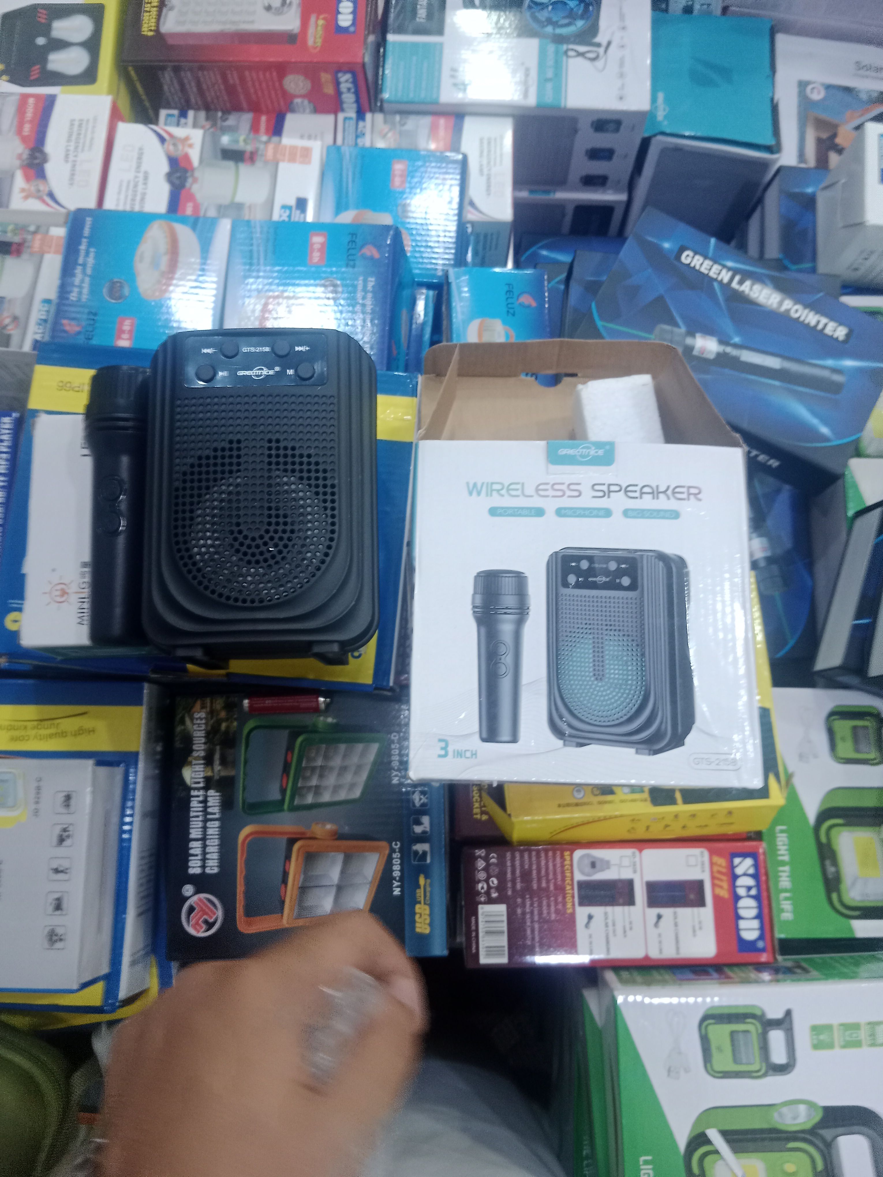 GTS-2158 Portable Wireless Bluetooth Speaker with Wireless Karaoke Microphone – 3-Inch Driver, Powerful Bass, RGB LED Light, USB/TF Card Reader thumbnail 4