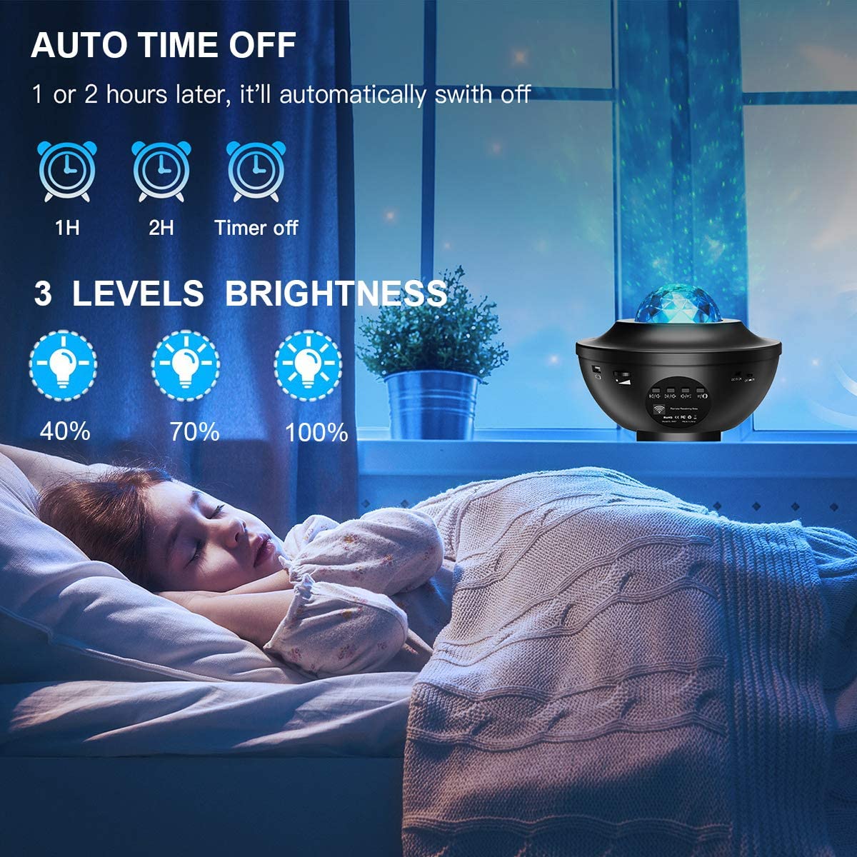 Colorful Starry Sky Galaxy Projector Nightlight Child Bluetooth USB Music Player Star Night Light Romantic Projection Lamp Gifts thumbnail 4