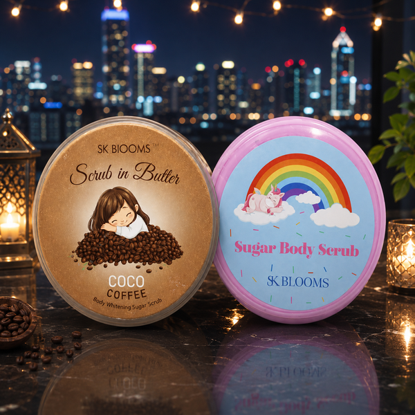 SK BLOOMS Body Scrub Set Coco Coffee And Sugar Body Scrub With Natural Ingredients For Body Whitening And Exfoliation Pack Of 2