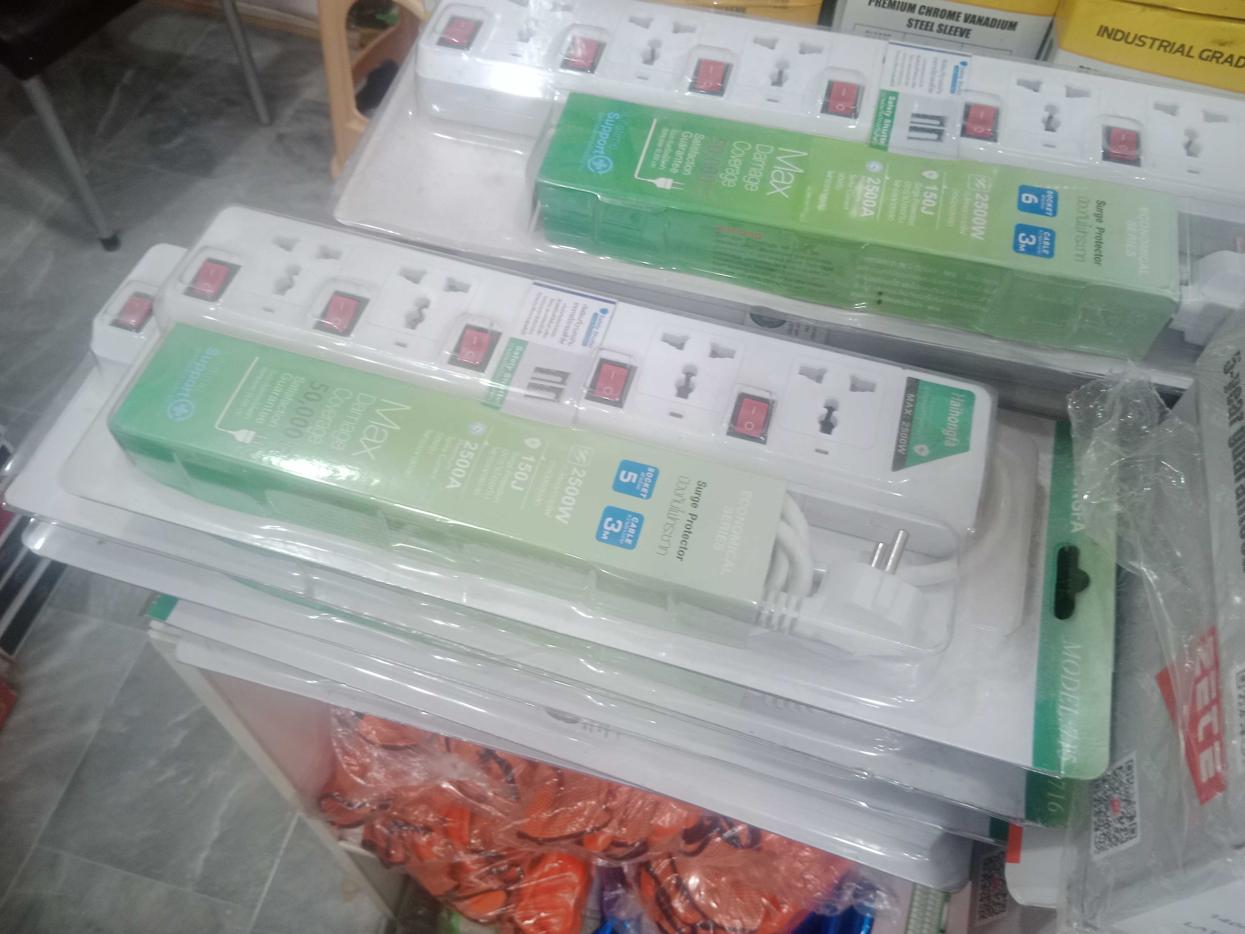 5 Socket Universal Power Extension Board - 2500W 3 Meter Long Cord Extension Strip with Safety Shutters & Overload Protection thumbnail 2