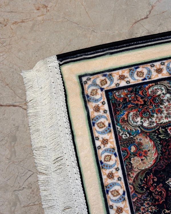 Vintage Persian Floral Arch Velvet Prayer Mat (70x115 cm) thumbnail 3