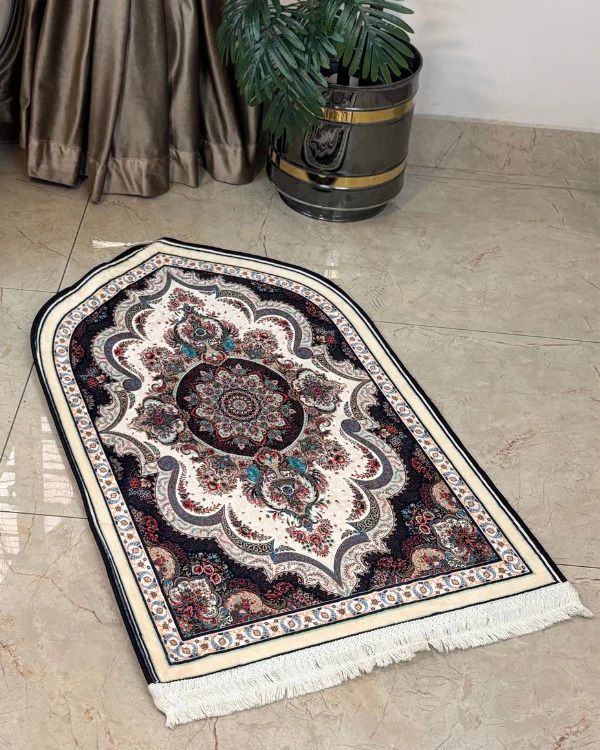 Vintage Persian Floral Arch Velvet Prayer Mat (70x115 cm)