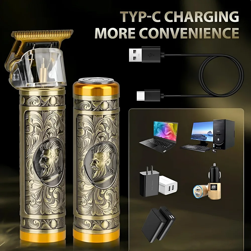 Professional 3-in-1 Men’s Grooming Kit - Gold Metal Body thumbnail 3