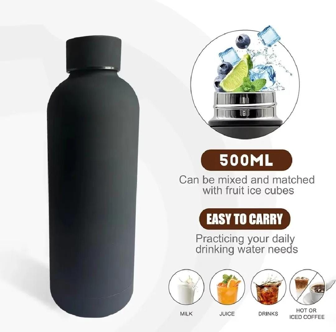 Premium Matte Water Bottle 500ml Perfect for water & juice or coffee (Random color) - Buy Online in Pakistan at Zenbu Store