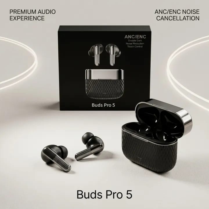 Buds Pro 5 High Quality Earbuds - Audio Device Designed For Sound Playback And Daily Listening Routine thumbnail 3