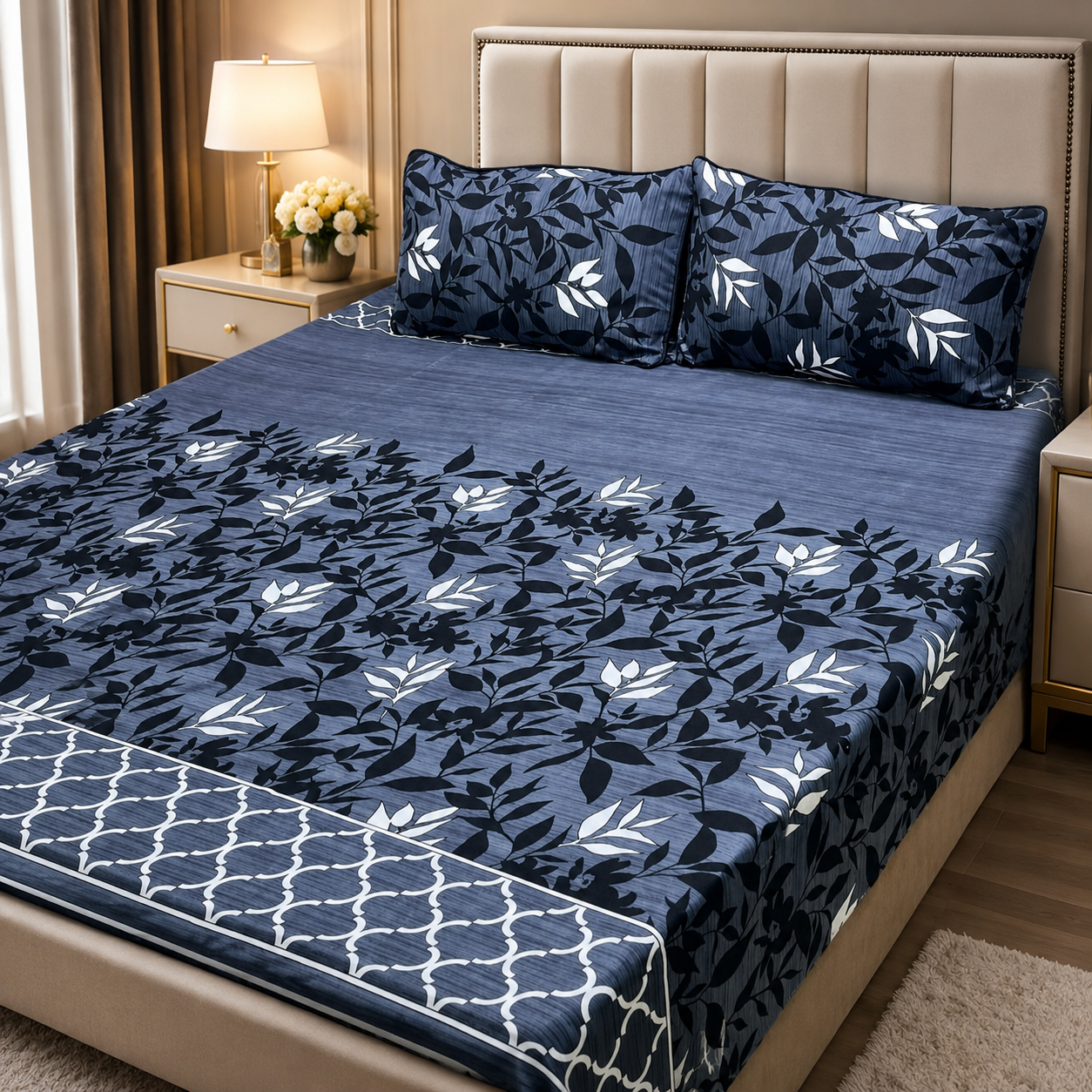 3D Crystal Cotton 3-piece Bedsheet Set AY0010014