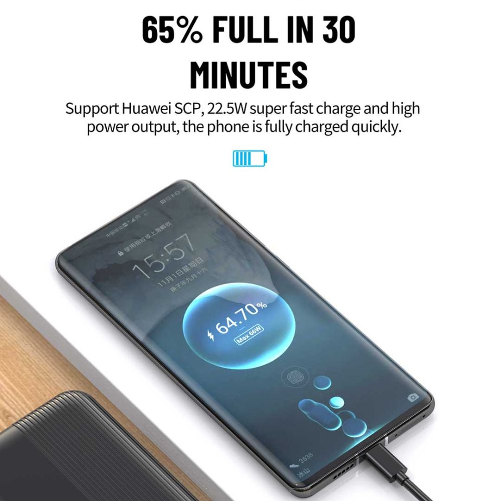 Aspor A320 Power Bank 10000mah 22.5w Fast Charging With Display - Electronic Device Designed For Power Backup thumbnail 3