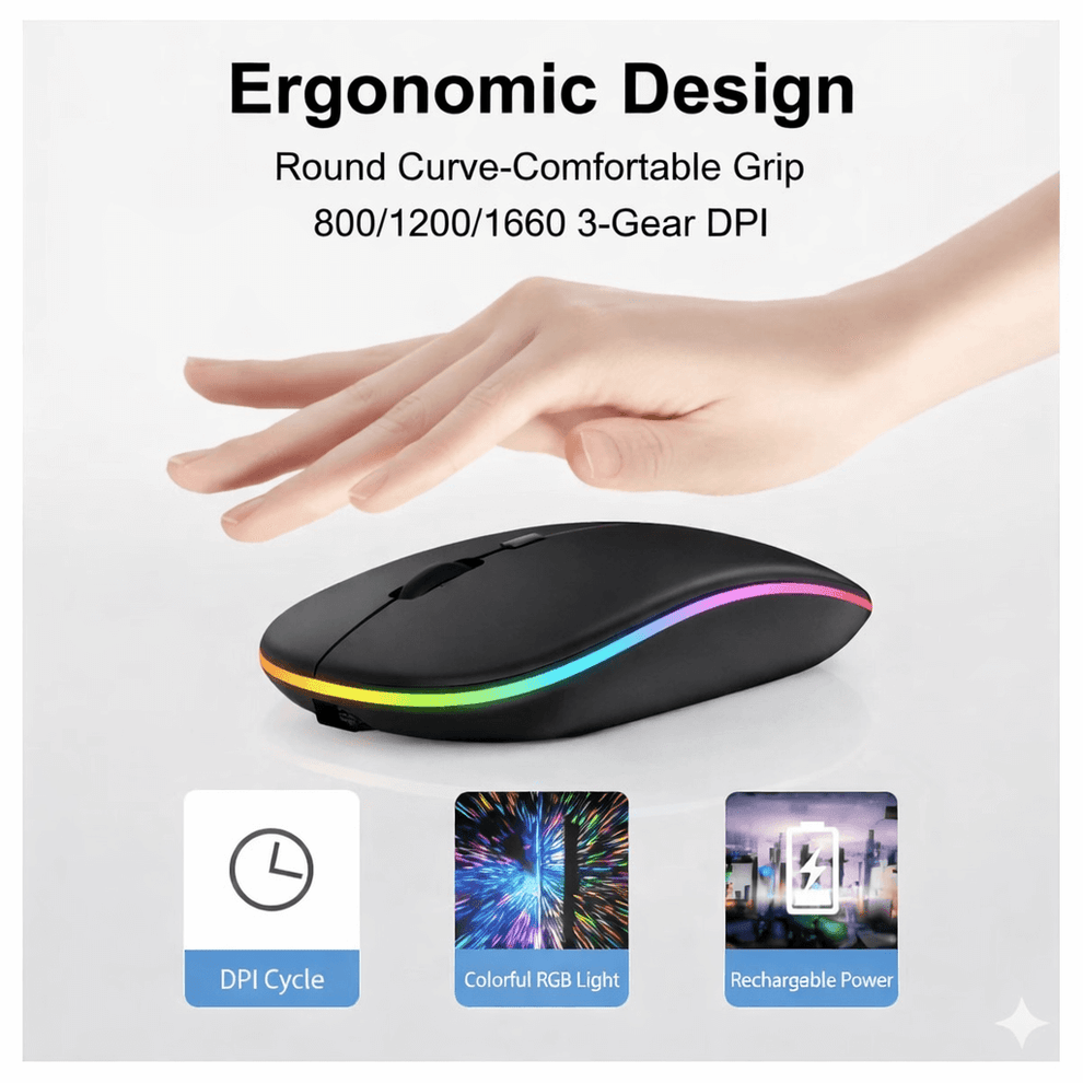 Original HP W10 RGB Rechargeable Dual-Mode Wireless Mouse thumbnail 4