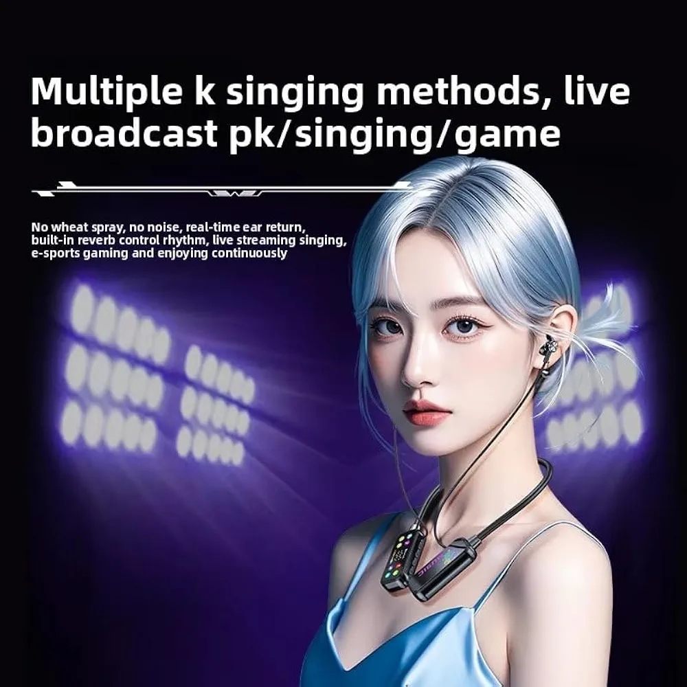 Mf Model YG17 Wireless Neckband Earphones With LED Display - Audio Device Designed For Sound Playback And Daily Listening Routine thumbnail 2
